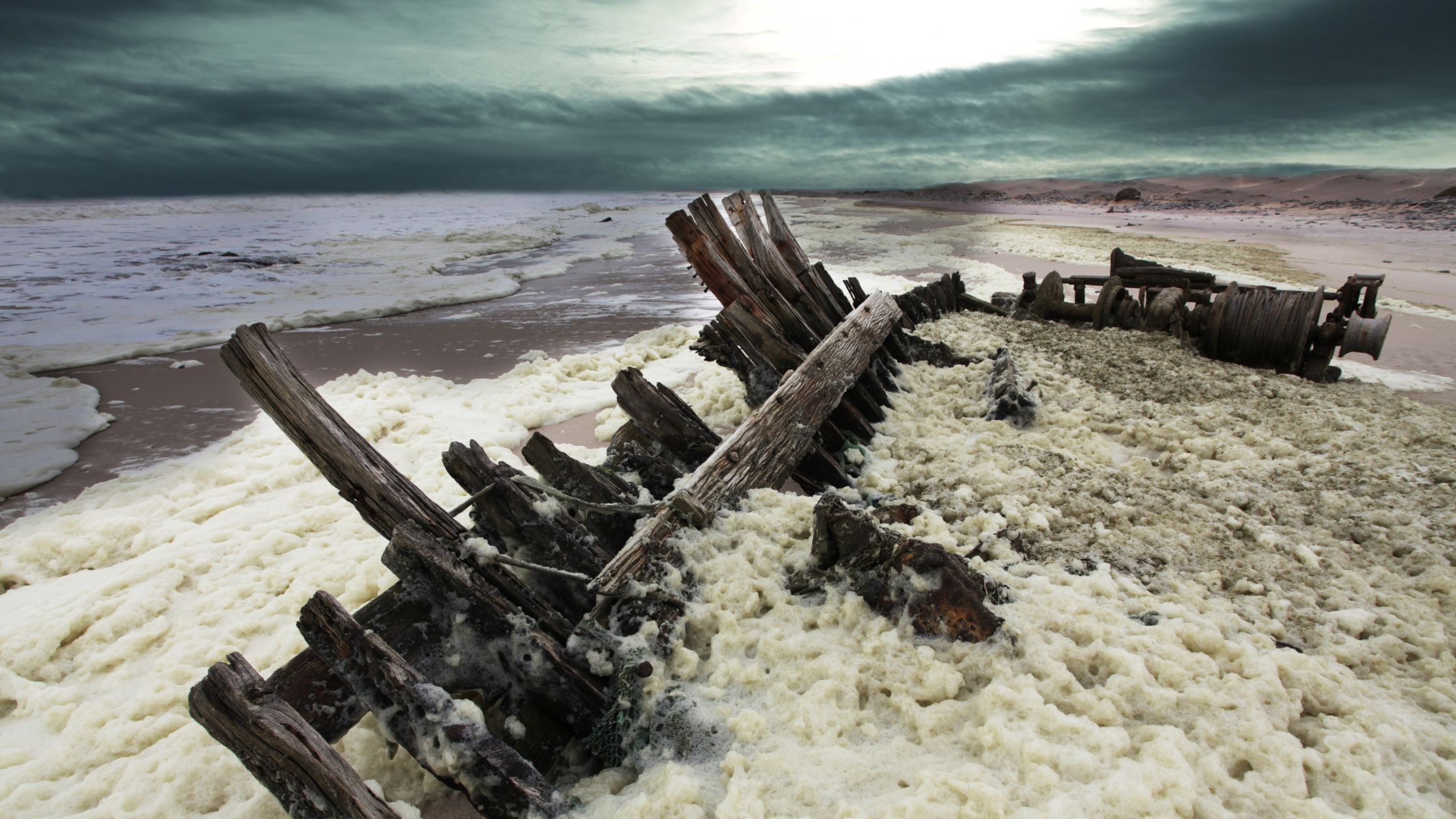 BND Car Hire's Namibia 4x4 rentals leading to Shipwreck remains in Namibia's haunting Skeleton Coast.