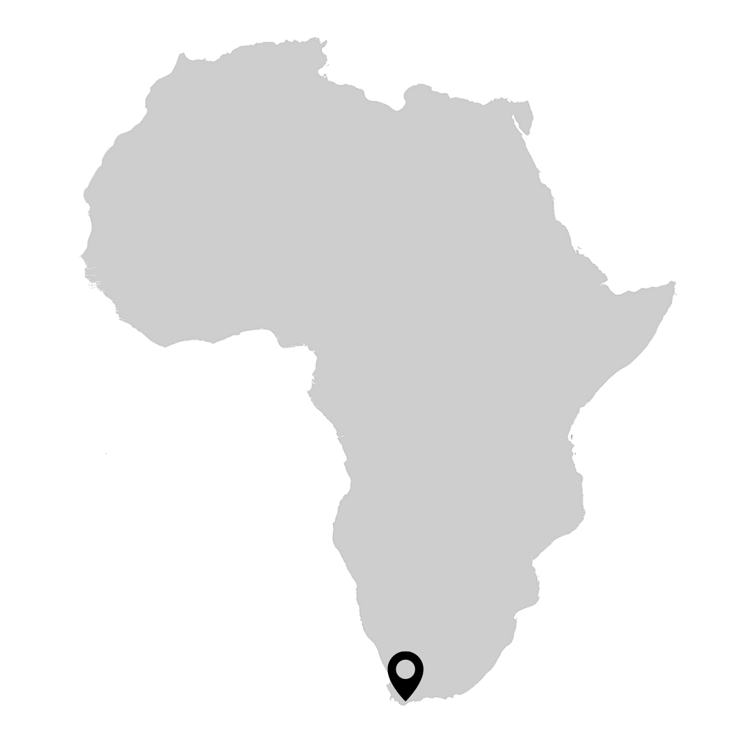 Map of Africa highlighting BND Car Hire location in Cape Town South Africa