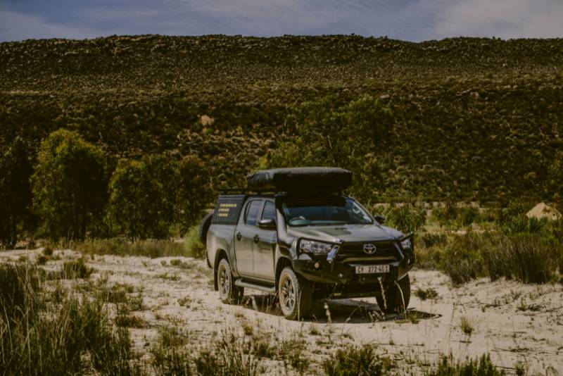 4x4 hire in South Africa parked in a remote area